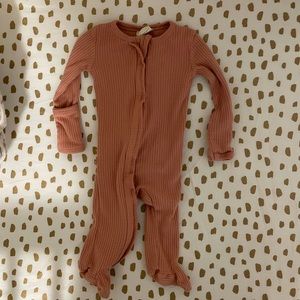 SpearmintLOVE ribbed footie pajama 3-6